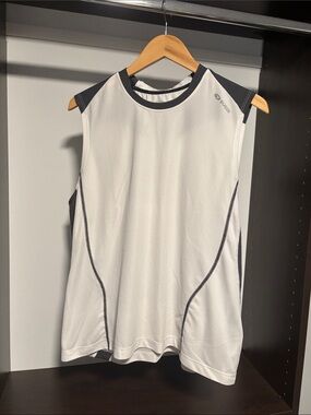 SUGOI White Sleeveless Athletic Tank with Black Accents